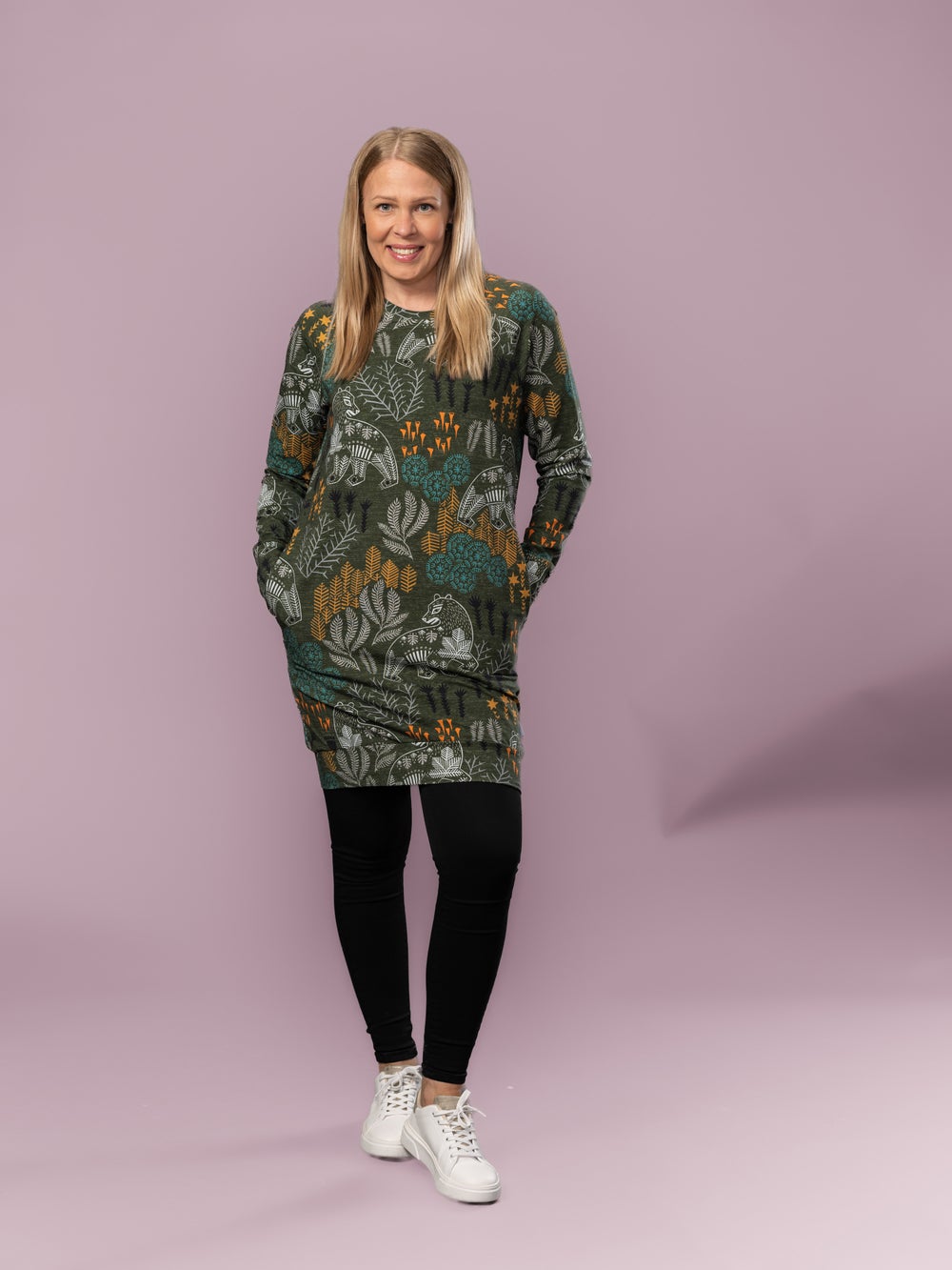 COLLEGEtunic raglansleeve (Korven kuningas green/ochre stretch college)