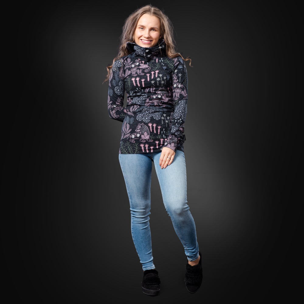 HELL&Auml;hoodie (Korven kuningas black/rose stretch college)