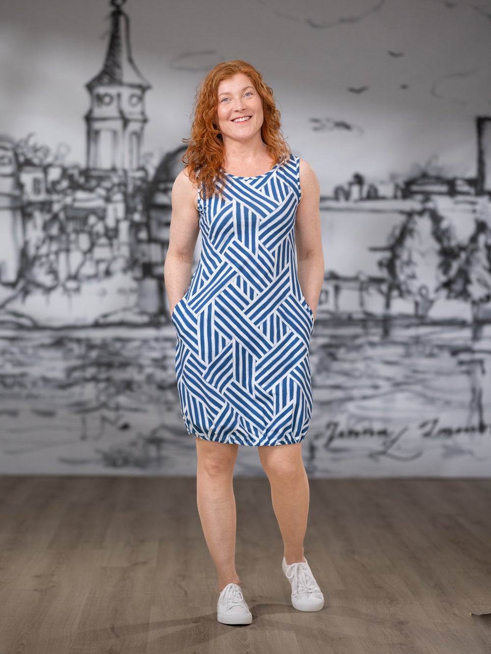HELLEdress (Siksak blue / white jersey)