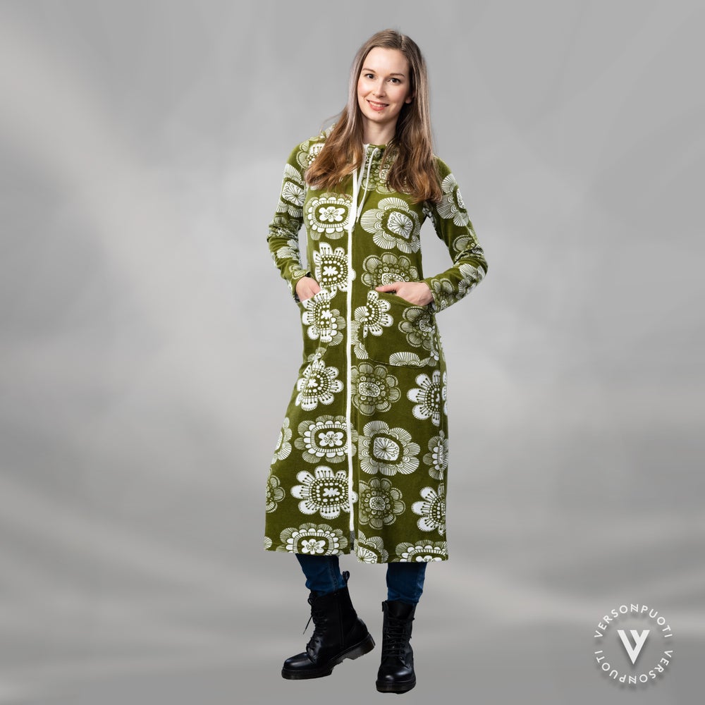 SAUNAtakki (Paratiisin puutarha green stretch terry)