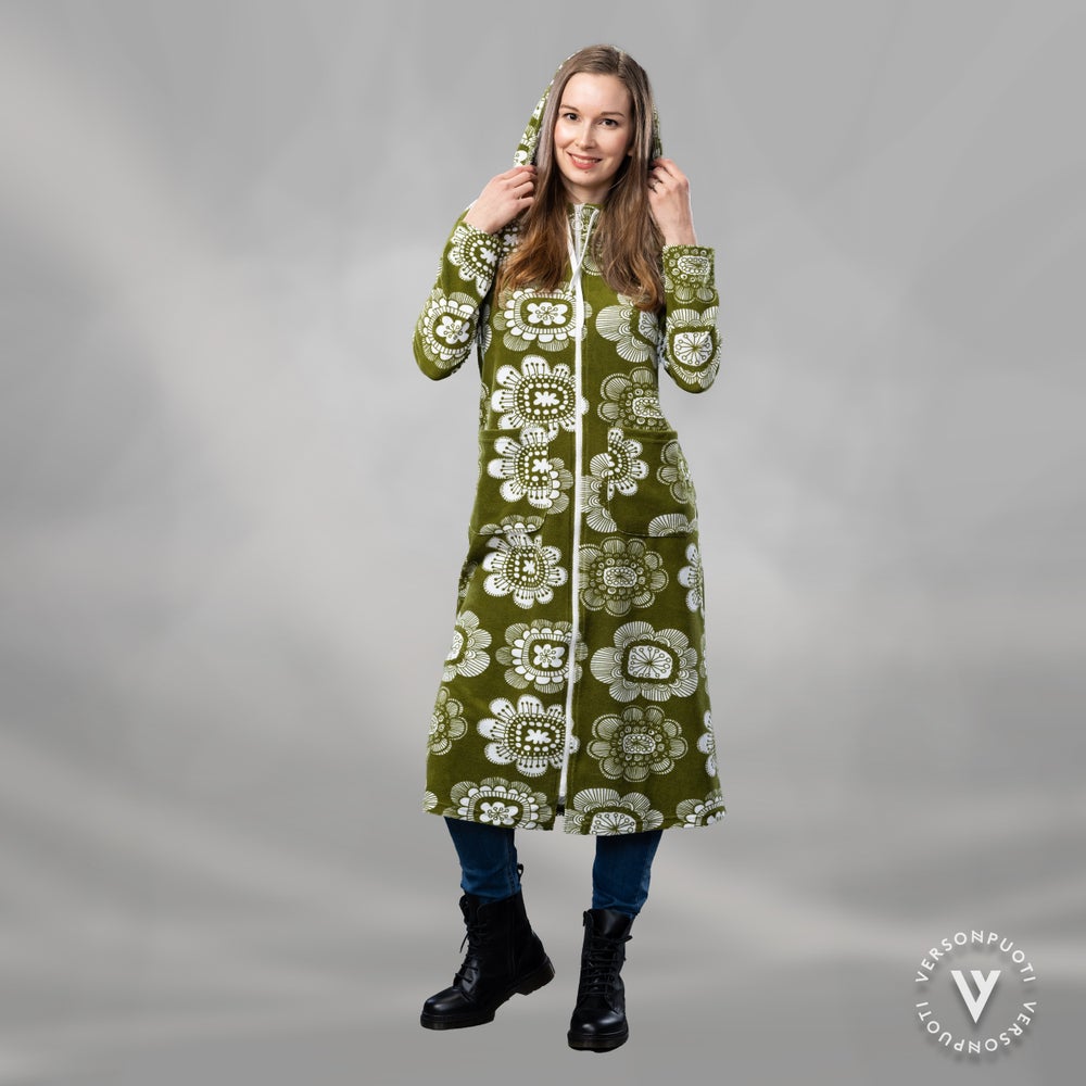 SAUNAtakki (Paratiisin puutarha green stretch terry)