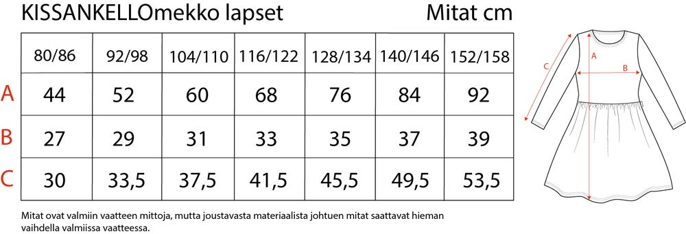 KISSANKELLOdress (Heijastus pink tricot)