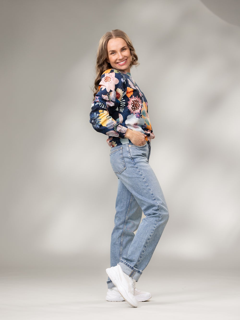 SAANAshirt (Unelmia blue / colorful stretch college)