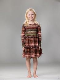 HERTTAdress (Sukanvarteen caramel / green / rose jersey)