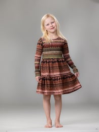 HERTTAdress (Sukanvarteen caramel / green / rose jersey)