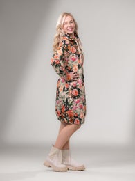 JEMMAjacket (Kukkaiskylpy orange / light beige stretch college)