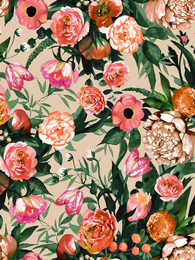 HAAVEILUdress raglan sleeve (Kukkaiskylpy orange / light beige stretch college)