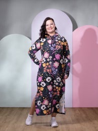 LEMPIdress (Kuningatarkukka ink / fuchsia stretch college)