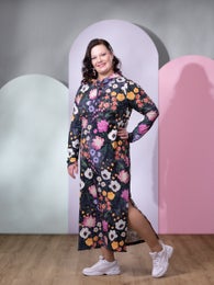 LEMPIdress (Kuningatarkukka ink / fuchsia stretch college)