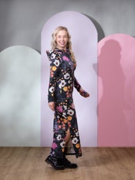 LEMPIdress (Kuningatarkukka ink / fuchsia stretch college)