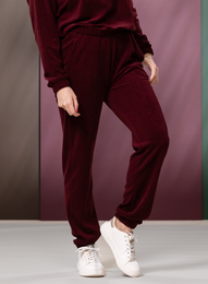 SAANApants (burgundy stretch terry)
