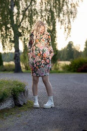 RIIMItunic women (Kukkaiskylpy orange / light beige jersey)