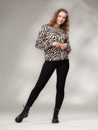 SAANAshirt (Wild beige / black stretch college)