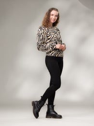 SAANAshirt (Wild beige / black stretch college)