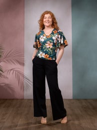 SANDRAshirt (Love you orange / petrol jersey)