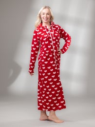 SAUNAtakki long (Syd&auml;mellinen red stretch terry)