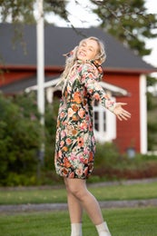 JEMMAjacket (Kukkaiskylpy orange / light beige stretch college)