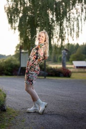 RIIMItunic women (Kukkaiskylpy orange / light beige jersey)