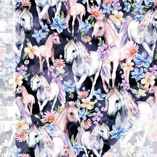 Flower horses (ink / pastel) tricot 220g