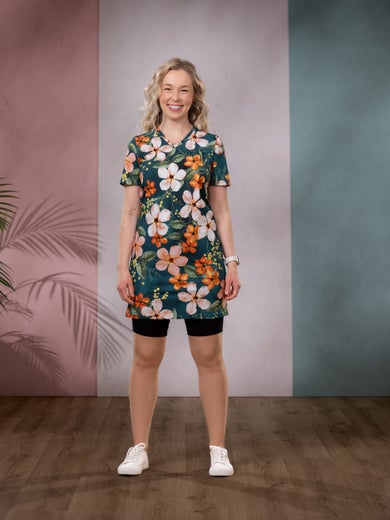 HELGAtunic ss (Love you orange / petrol jersey)