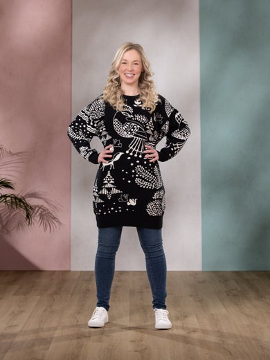 NEULEtunic (Sielulintu black / off white cotton)