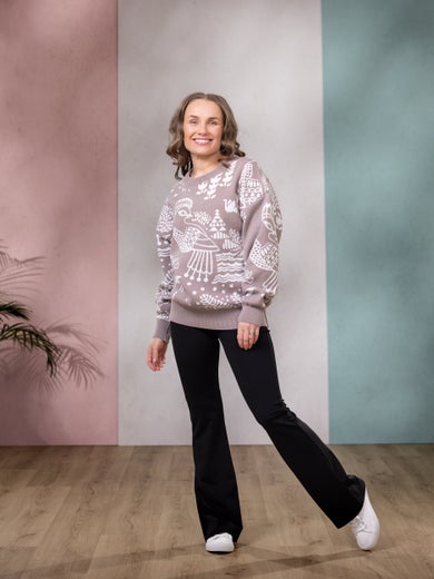 SIELULINTUsweater (taupe / white cotton)