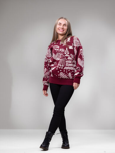 SIELULINTUsweater (burgundy / off white)