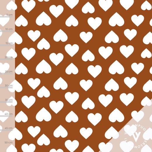Rakkautta on (caramel coffee) digitricot fabric piece
