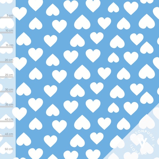 Rakkautta on (blue) digitricot fabric piece