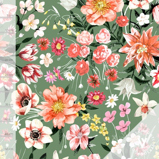 Ritarinkannus (green / peach) stretch college 280g