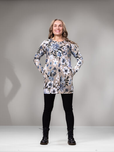 SAARAtunic (Ritarinkannus light blue / greige jersey)