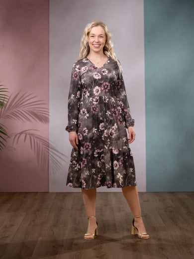 SANDRAdress (Suklaakosmos brown / rose jersey)