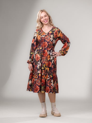 SANDRAdress (Tiikerinlilja orange / purple jersey)