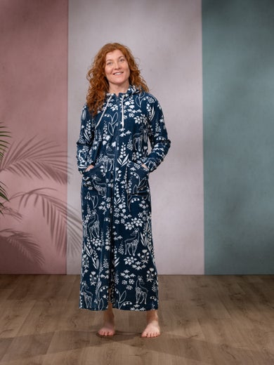 SAUNAtakki long (Kauris petrol stretch terry)