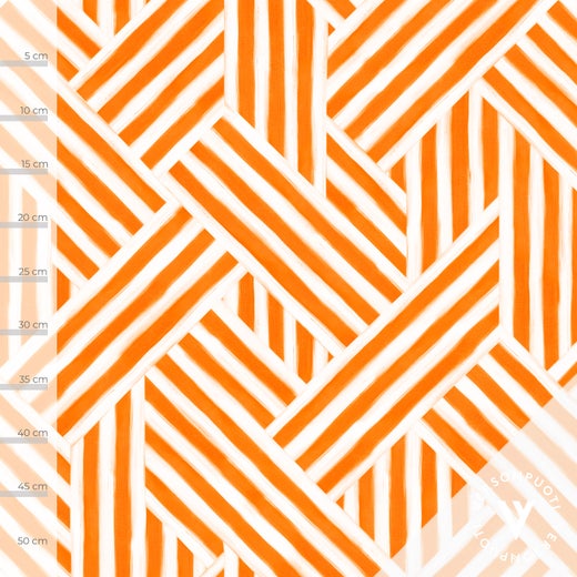 Siksak (orange) digitricot fabric piece
