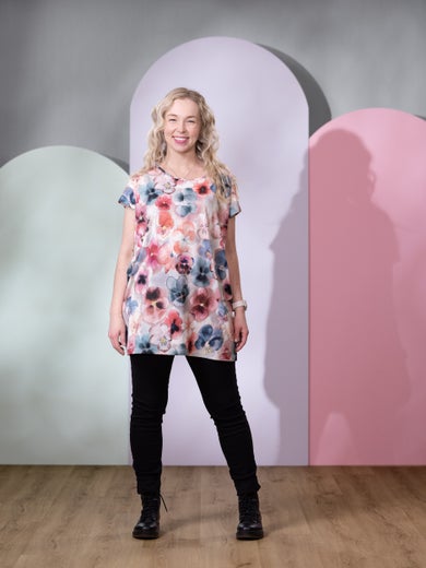 TUULItunic (Orvokki white / rose / blue jersey)