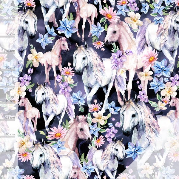 Flower horses (ink / pastel) tricot 220g