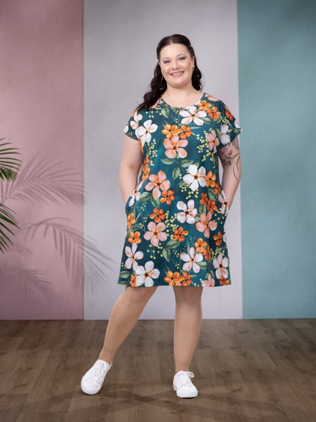 KES&Auml;dress (Love you oranssi / petrol jersey)