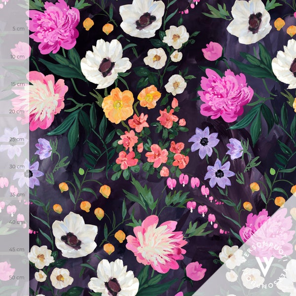 Kuningatarkukka (ink / fuchsia) tricot