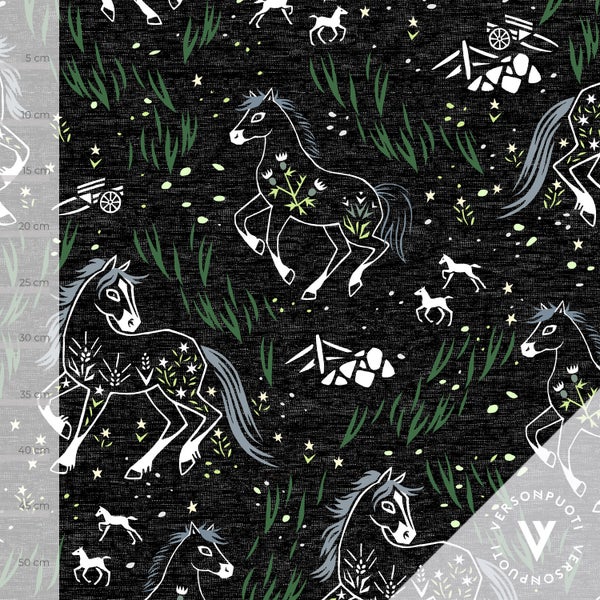 Liinu (black / green) stretch college 280g