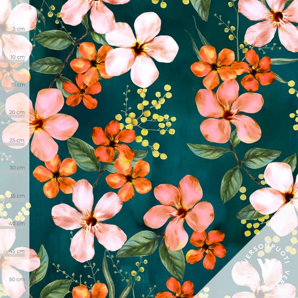 Love you (orange / petrol) tricot